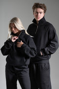 HEAVY zip high neck musta
